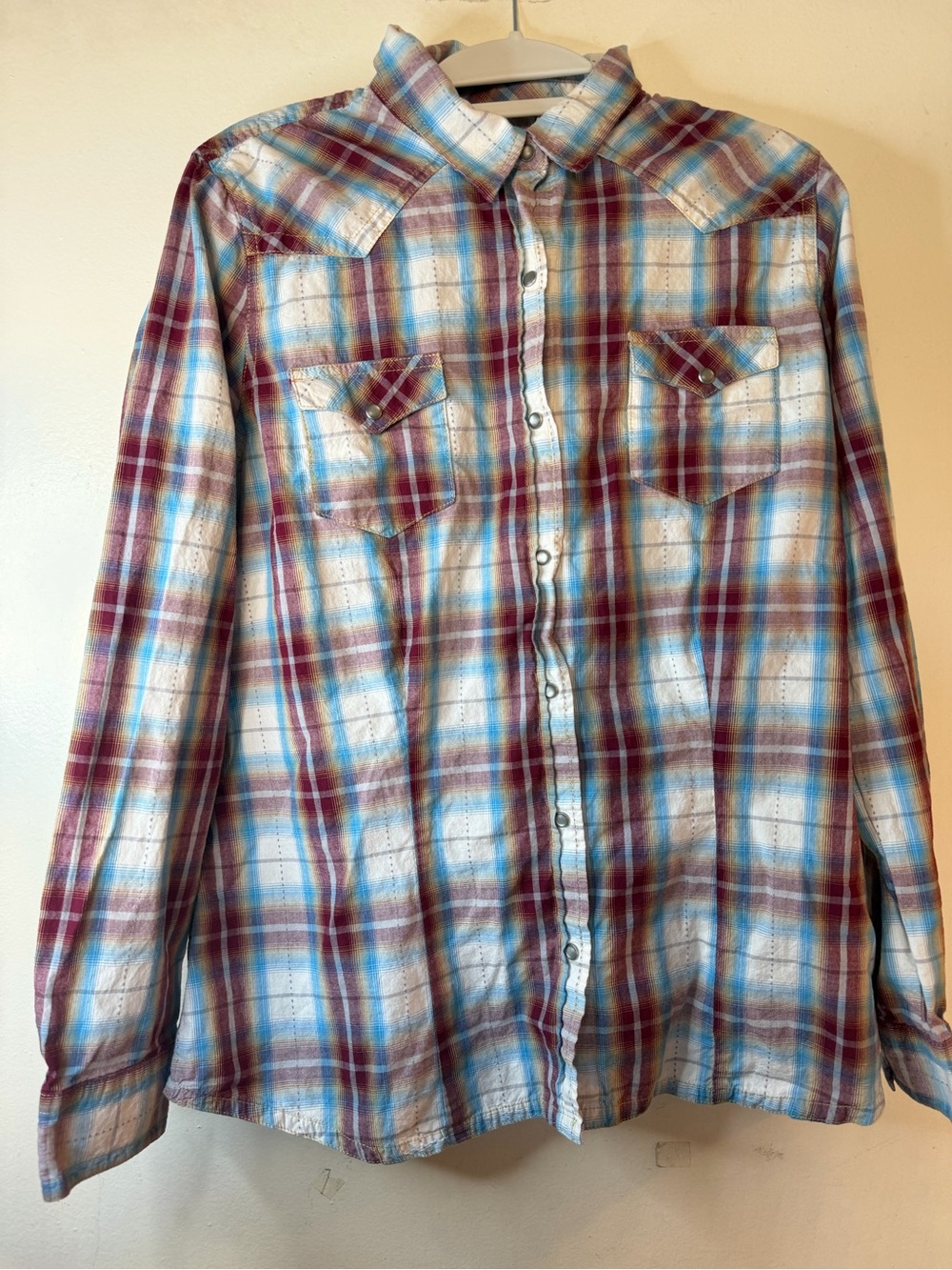 Roper Western Plaid Pearl Snap Shirt Cotton Cowboy Cowgirl Top